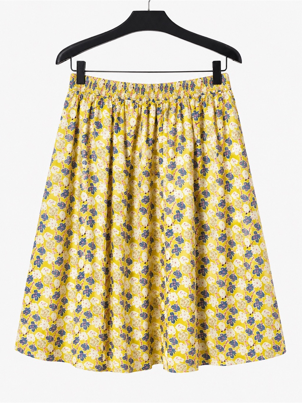 NWT Tulip B Vintage Inspired A-Lined Floral Midi Skirt Yellow Blue Pink Pockets - Picture 3 of 7